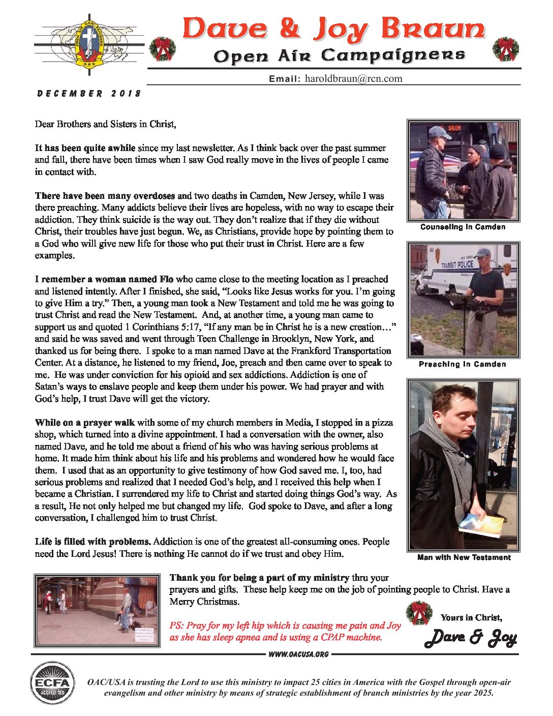 Braun Newsletter Open Air Campaigners Usa