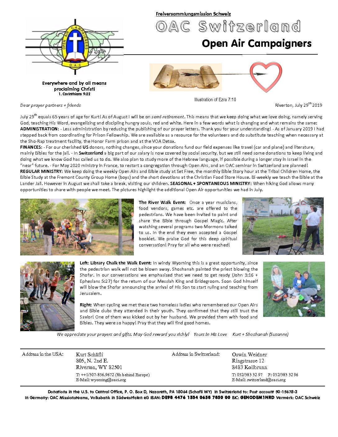 Schafli Newsletter Open Air Campaigners Usa