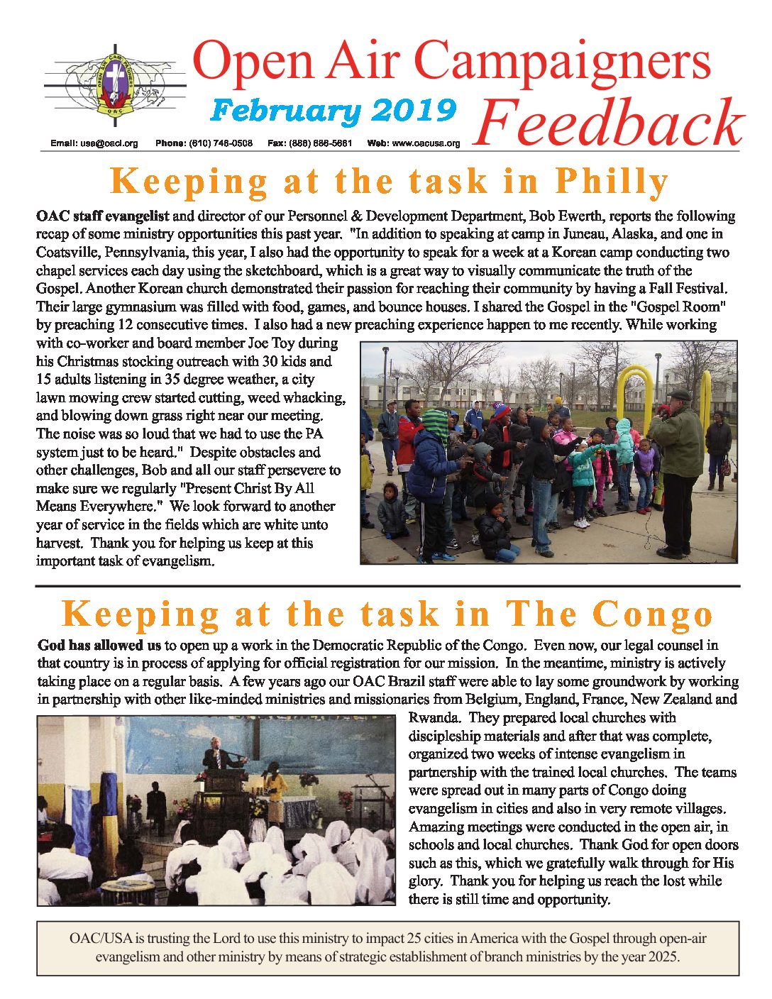 Feedback Report Open Air Campaigners Usa