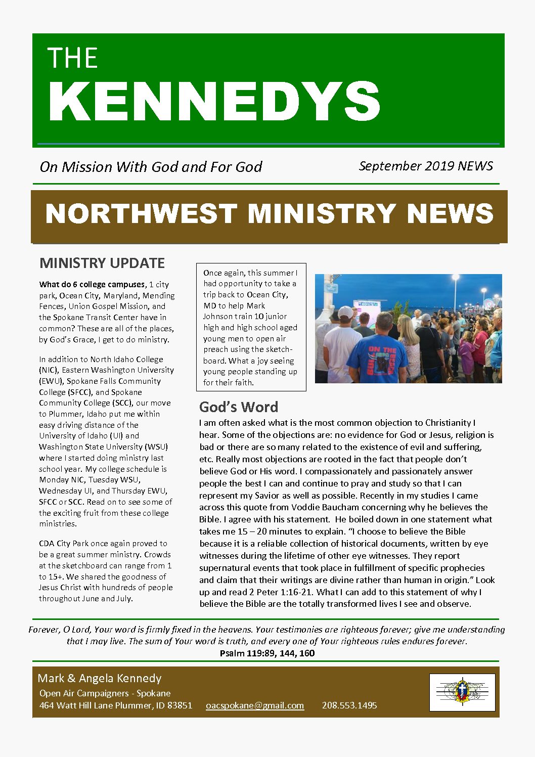 Kennedy Newsletter Open Air Campaigners Usa